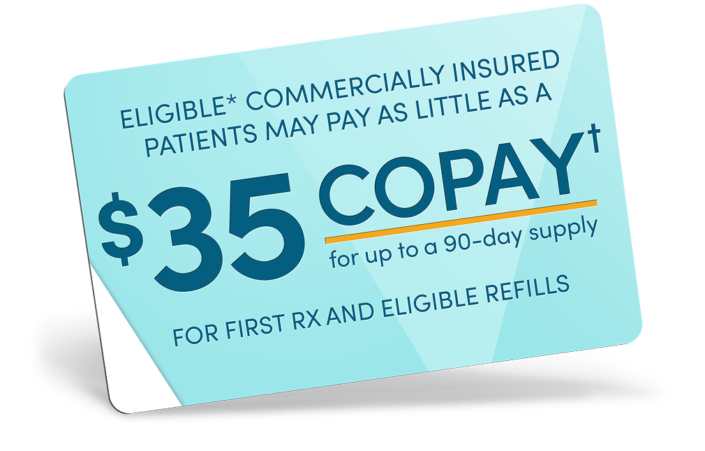 Thirty-five-dollar copay card for a ninety-day supply of Vyzulta.